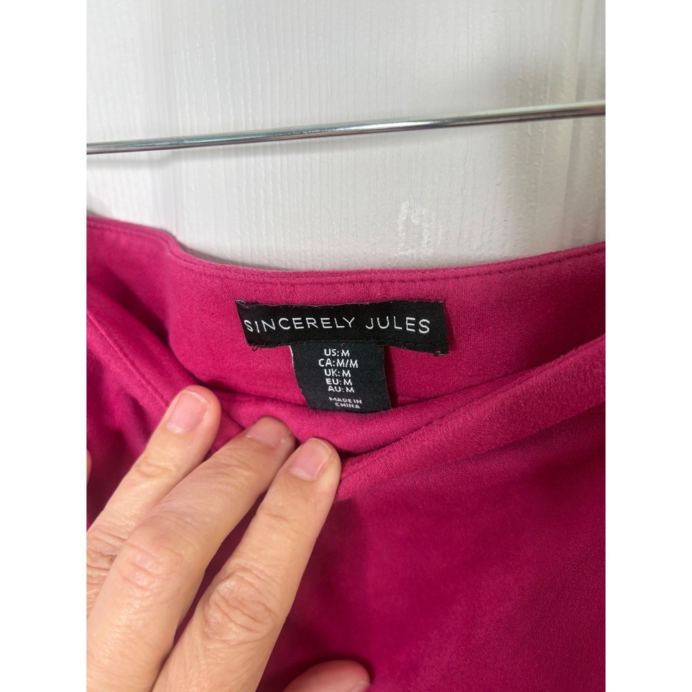 Sincerely Jules Magenta Fringe Mini Skirt - Picture 3 of 6